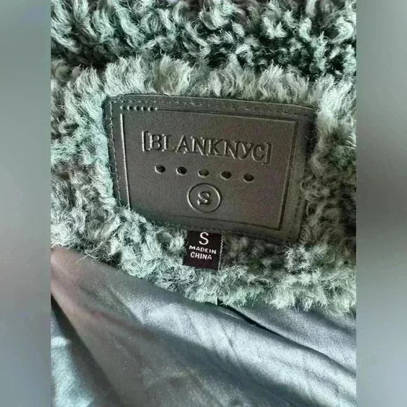 NEW BLANK NYC Faux Fur/Shearling Cropped Jacket~ Green Lights ~ Small 🧸 - Picture 4 of 9